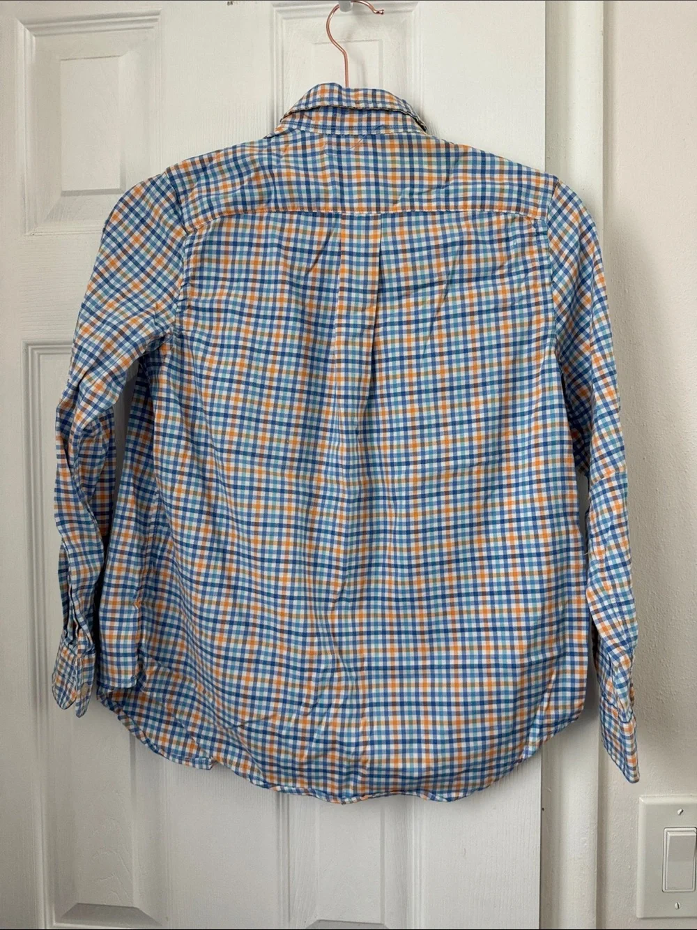Ralph Lauren Men's Blue & Orange Plaid Button-Down Shirt